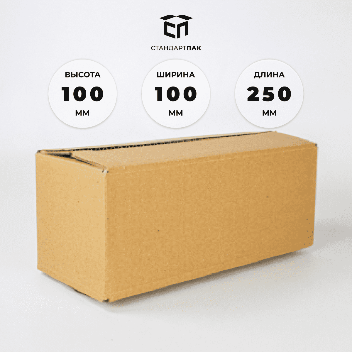 Коробка картонная 250 х 100 х 100 мм